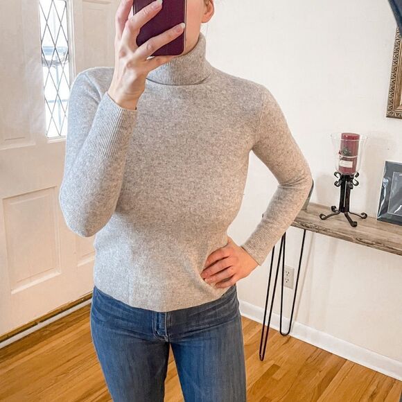 Equipment Femme Oscar Turtleneck Cashmere Sweater Grey S - Picture 8 of 8